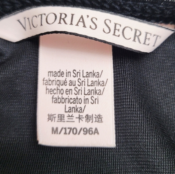 Victoria's Secret Black Velour Chemise Slip Dress | Size Medium - Picture 3 of 4